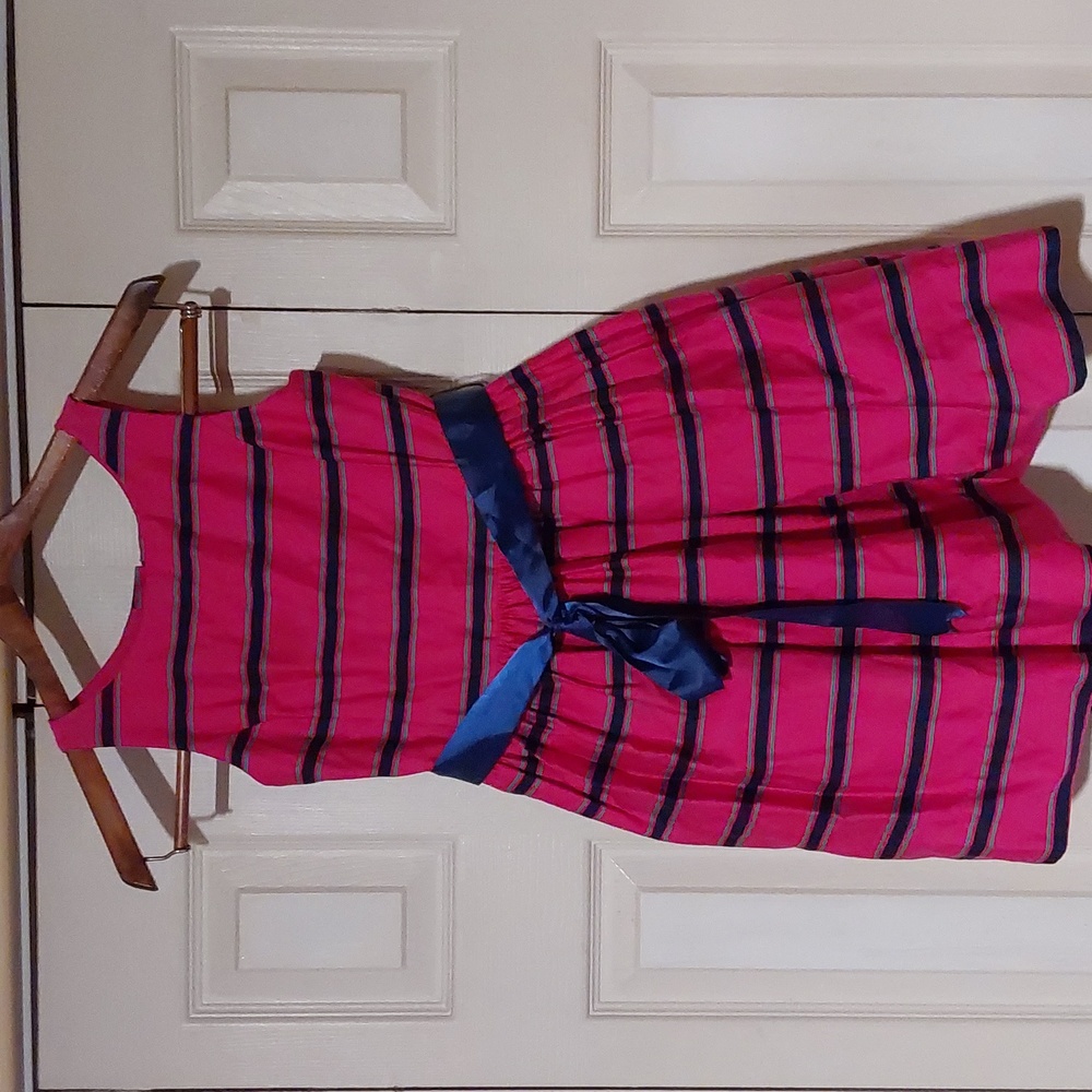 POLO RALPH LAUREN GIRLS DRESS SIZE 10 FUSHIA PINK N NAVY